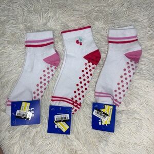 JoyLab Cherry Dot Ankle Socks - White and Pink